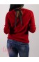 Jemný pulovér s raglanovým rukávom a mašličkou - červený